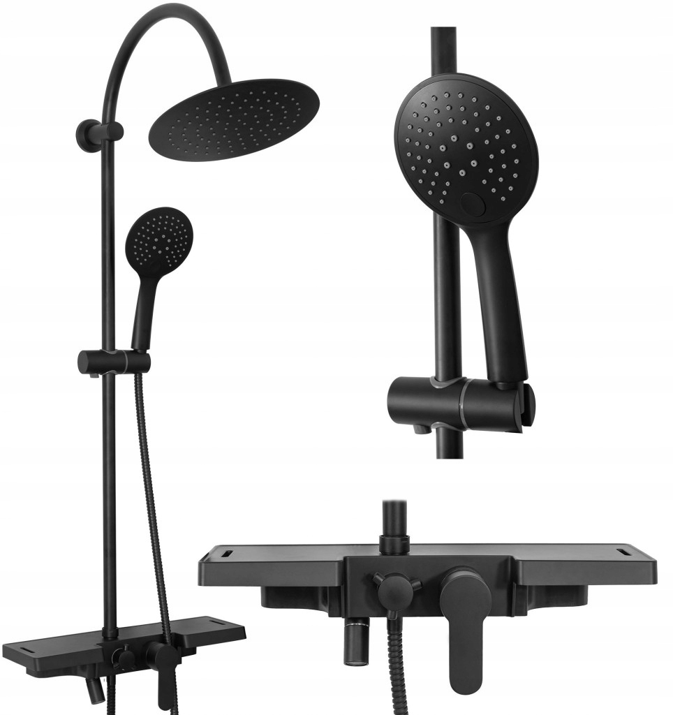 Sprchový set s batériou 150mm Vigo čierny Rea -P7001) /ka/