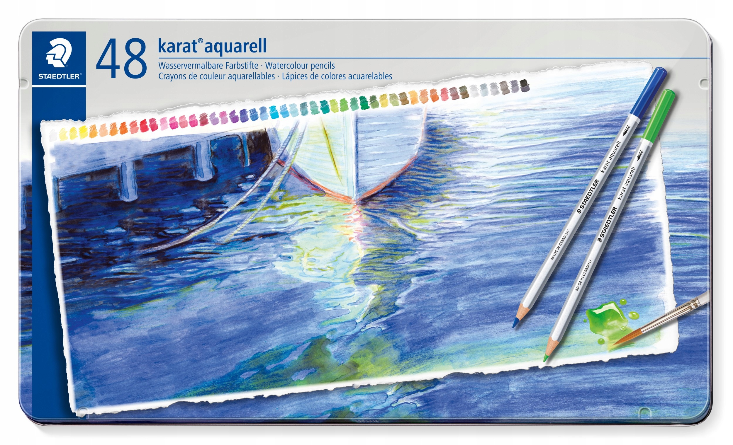 Pastelky Karat 48 barev v kovové krabičce Staedtler