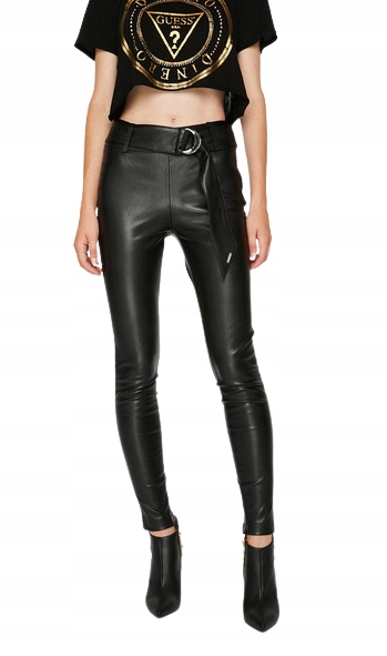 

599* Guess Spodnie Damskie Rurki Czarne Zamek S