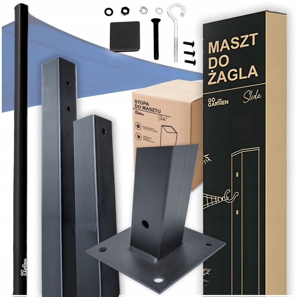 Stožár Sloup Pro Plachtu Noha Zahradní Sada Nastavitelná Výška 240 CM Grafit