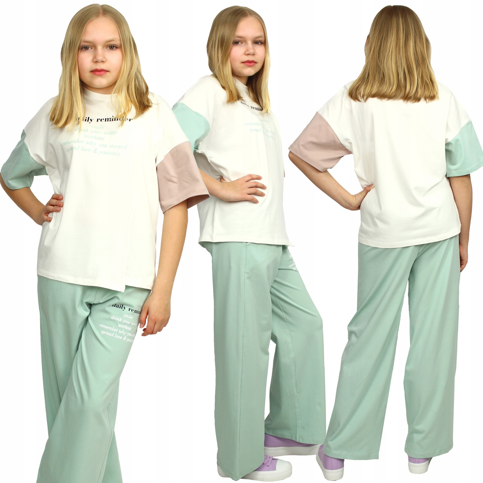 

Komplet Bluzka Spodnie Szerokie Oversize Loose 152