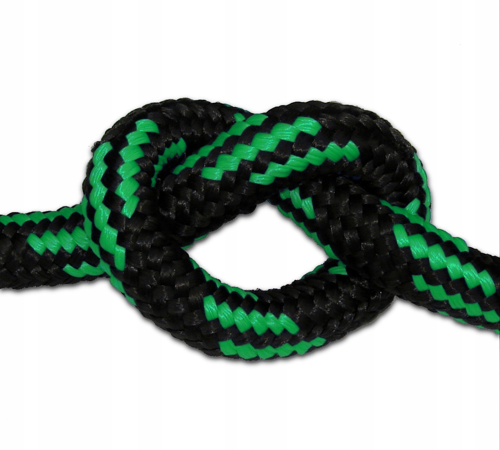 Lina pleciona Polipropylenowa 16mm czarno-zielona Sznurki24