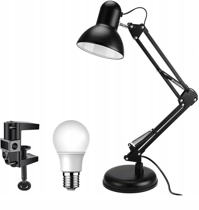Kreslící stolní lampa s otočným ramenem Lampička Ioft Černá