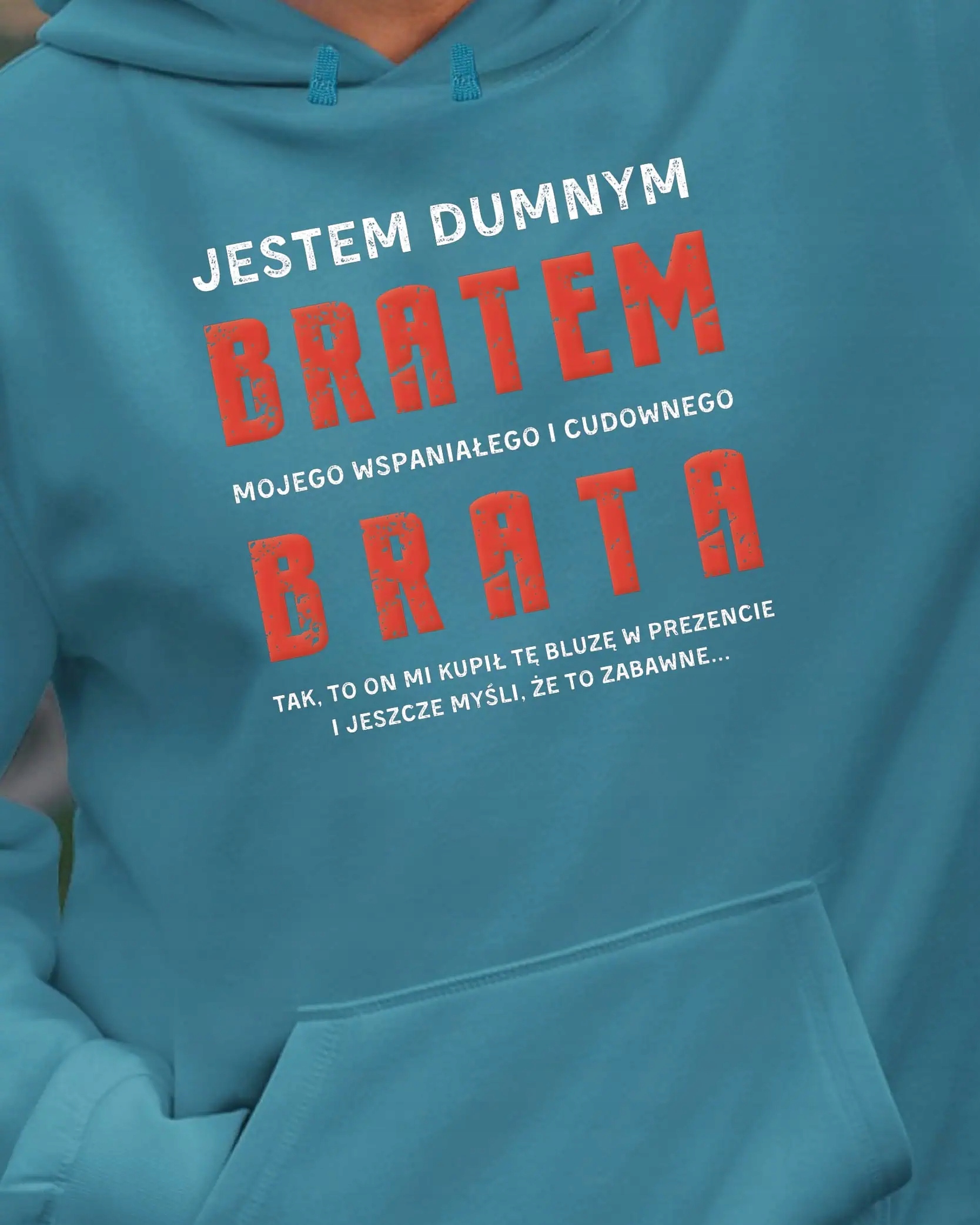 Mikina s kapucí Dárek pro bratra od bratra Zábavný Vtipný Modrý L