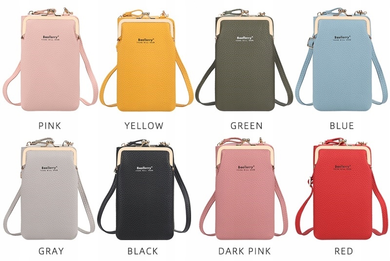 Torebka Portfel Kopertówka Na Ramię Etui Na Telefon Pudrowy Różowy Płeć kobieta