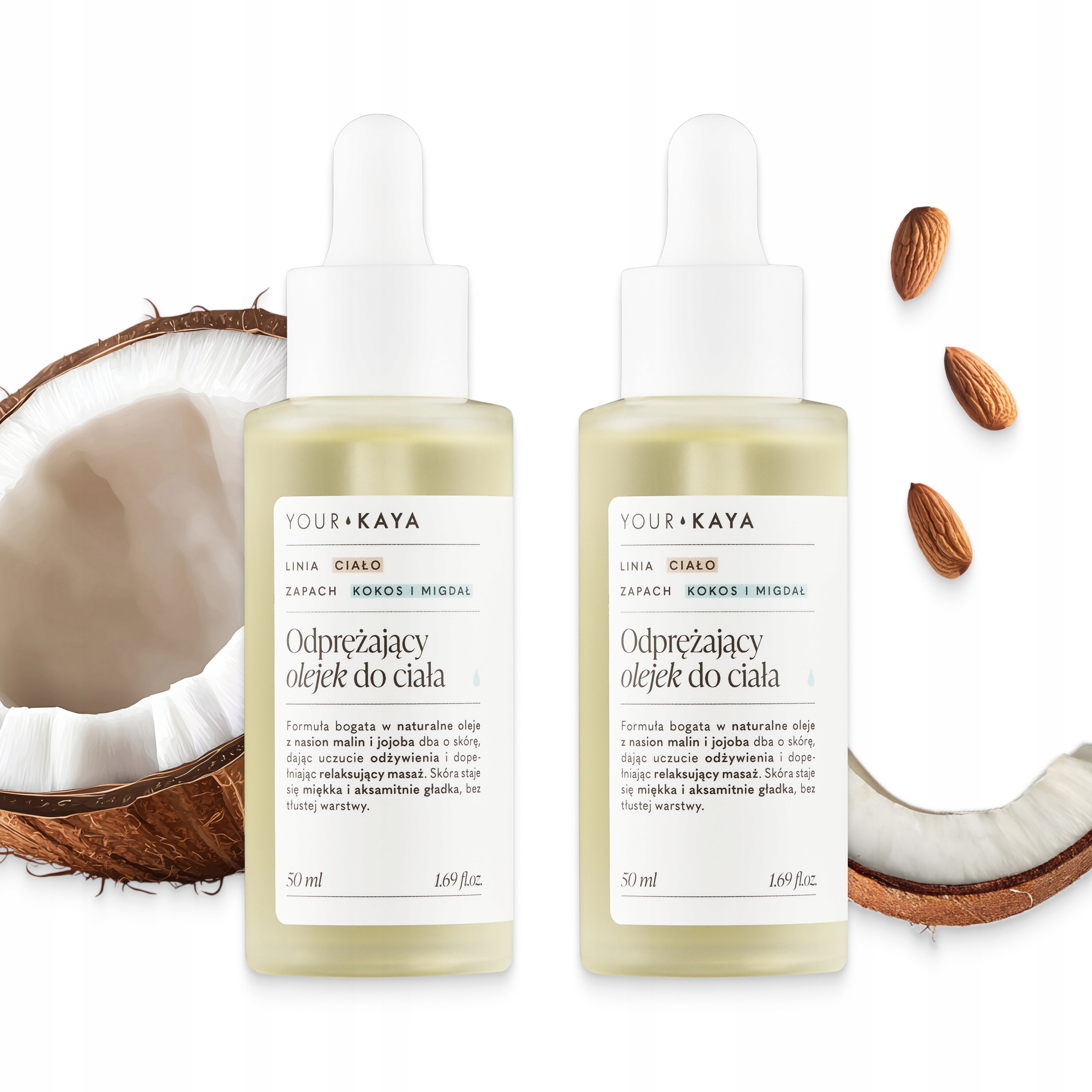 Tělový olej Kokos Mandle Uvolňující sada 2x50 ml Your Kaya