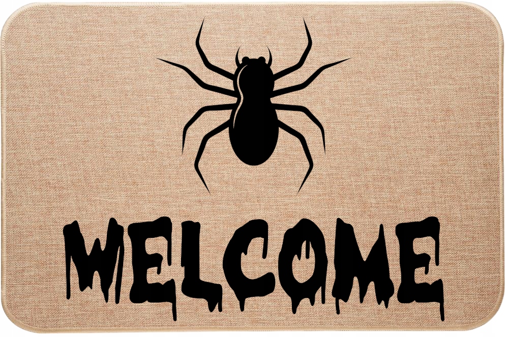 Lněná Vstupní Stěračka Dekorace na Halloween Spider Pavouk Welcome