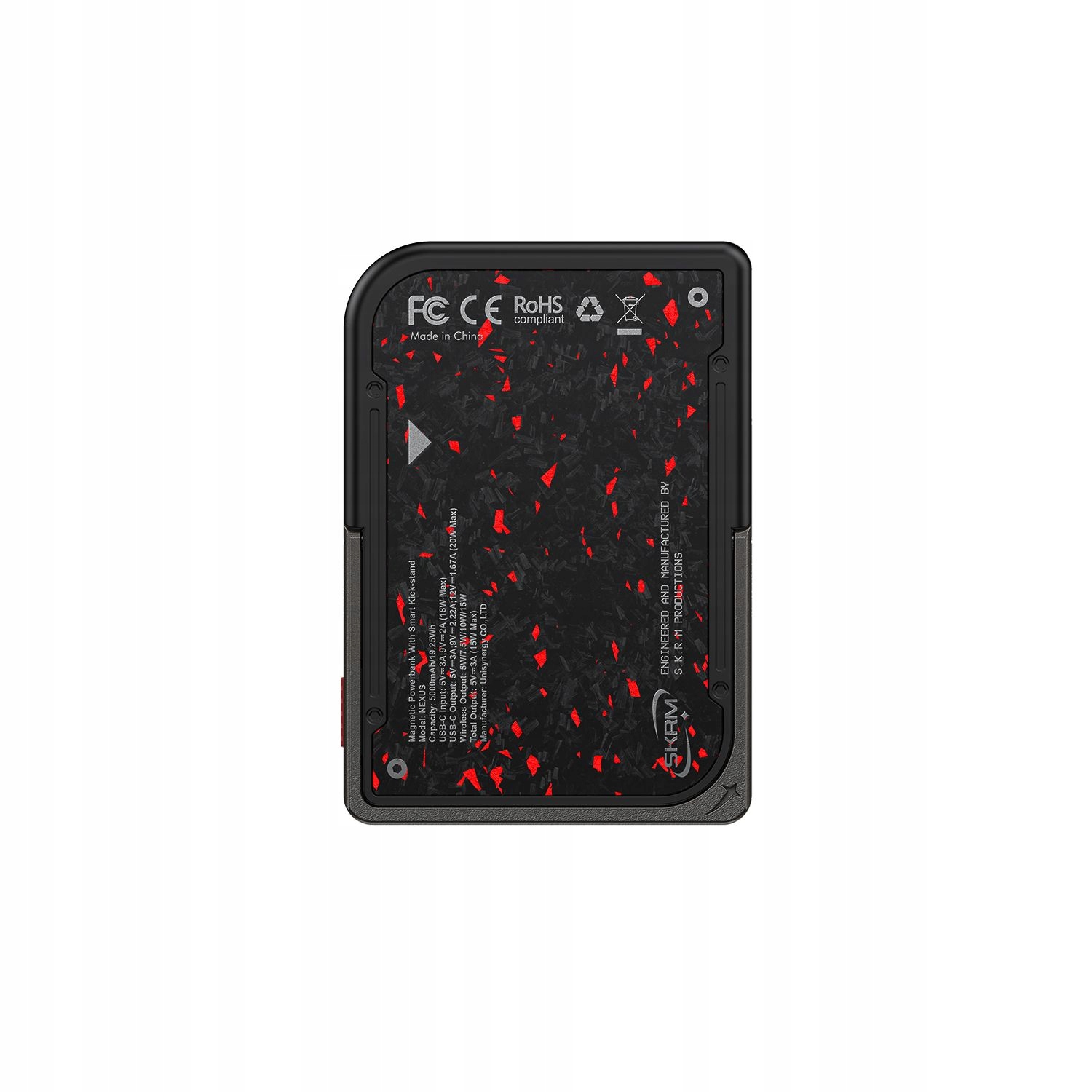 Skinarma Nexus Vektor magnetická powerbanka se stojánkem 5000 mAh, Blackred