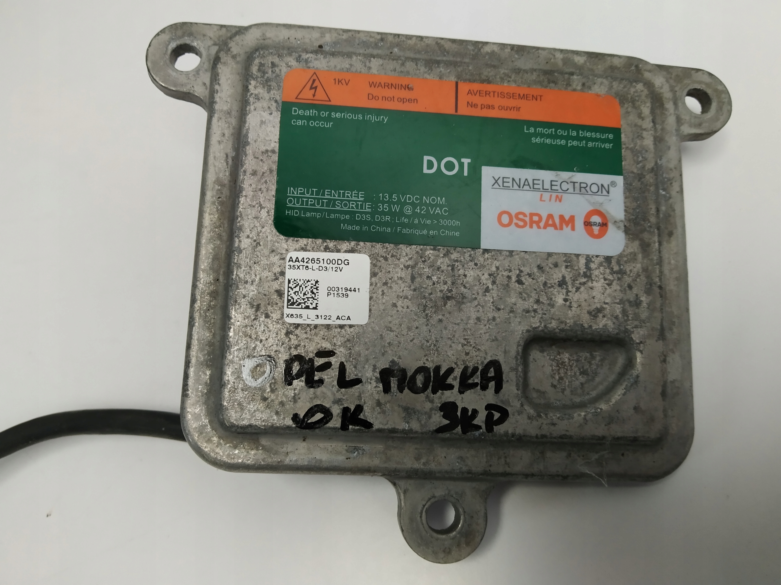 Opel Mokka control unit Osram XENON D3S D3R AA4265100DG