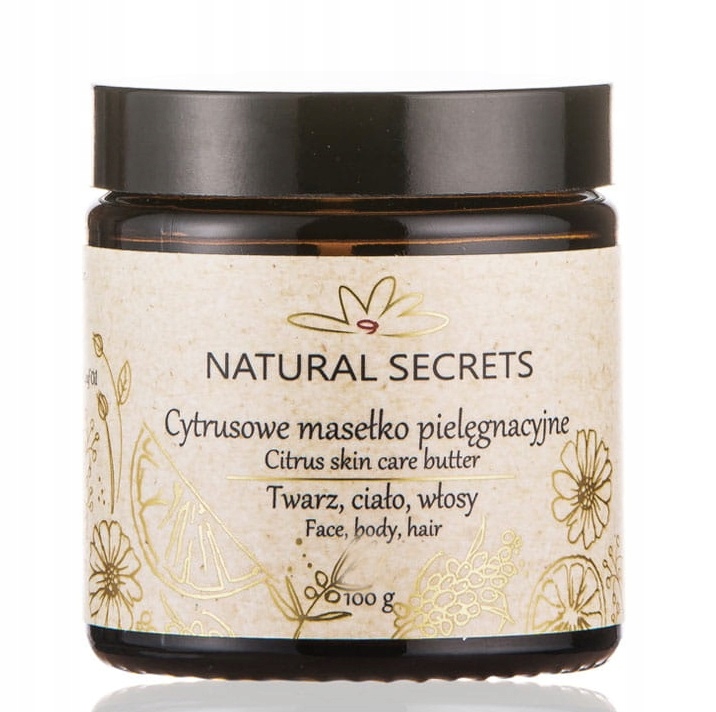 NATURAL SECRETS CYTRUSOWE MASEŁKO PIELĘGNUJĄCE TWARZ CIAŁO WŁOSY 100G