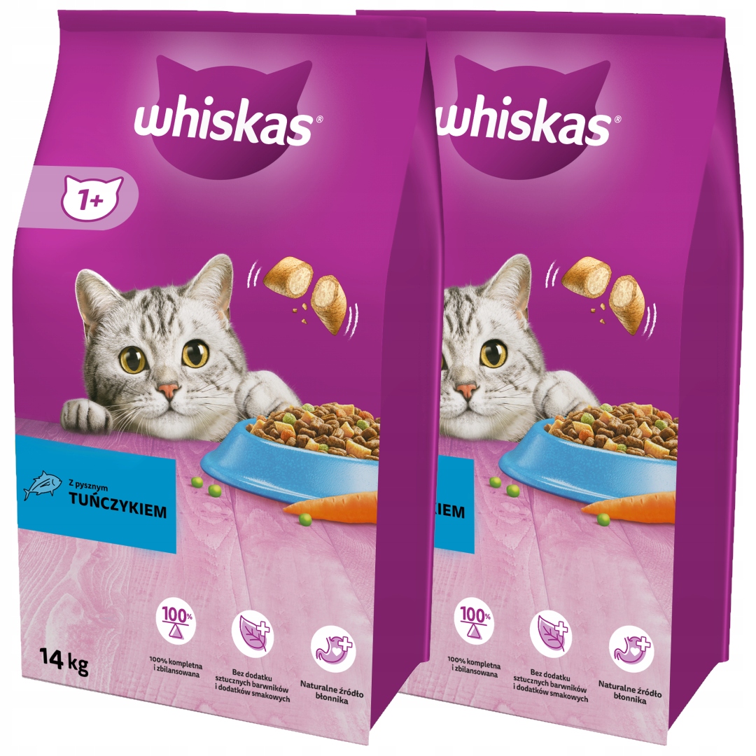 Levně Whiskas Adult Suché Krmivo Pro Kočky S Tuňákem 2x14 kg