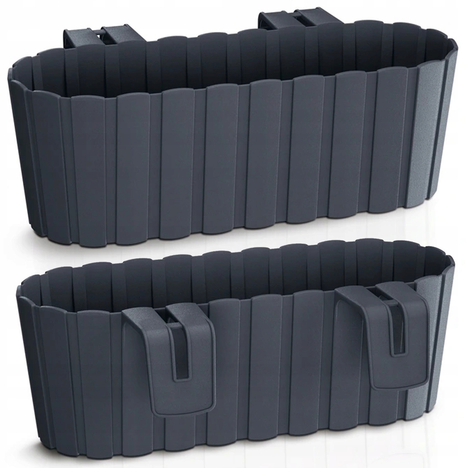 ELEGANCKA CZARNA DONICZKA BALKONOWA DONICA Długość 38.3 cm