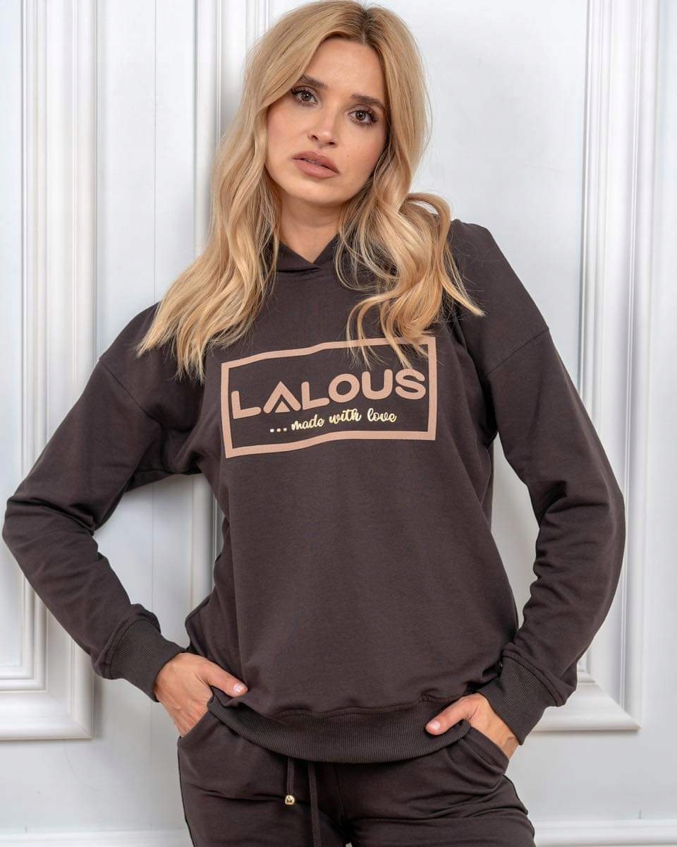 Hnědé kalhoty Pletenina 0358 Lalous vel. S