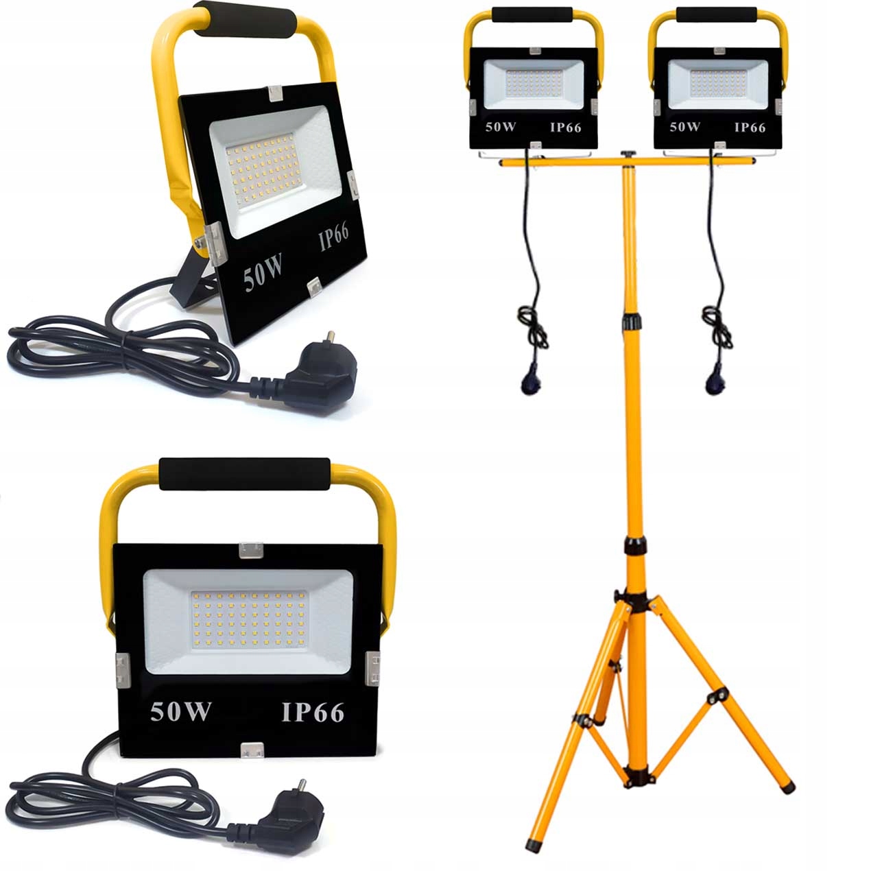 2X 50W СВІТЛОДІОДНИЙ ГАЛОГЕННИЙ ПРОЖЕКТОР РОБОЧИЙ ШТАТИВ