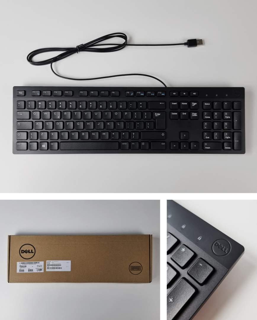 KLAWIATURA PRZEWODOWA DELL KB216 CZARNA WODOODPORNA NISKI SKOK | BIZNESOWA Interfejs USB