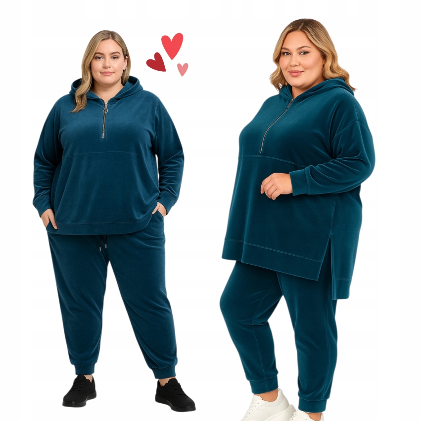 Dres welurowy bluza dłuższa tunika unikat komfortowy 50 52 5xl 6xl