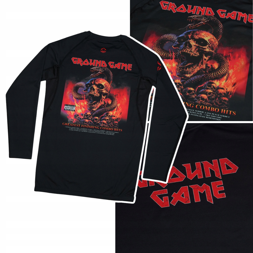 Rashguard s dlouhým rukávem pro muže Ground Game Inferno Černý vel. L