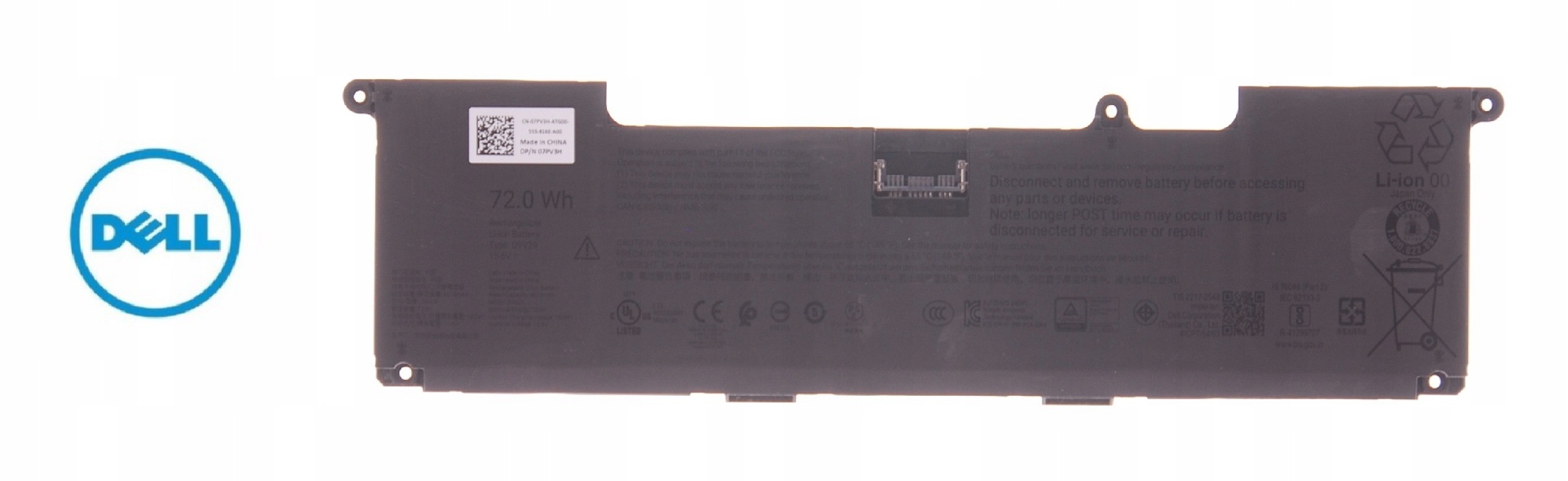 Batéria pre notebook Dell 07PV3H 7PV3H 72Wh Li-Ion D9V29
