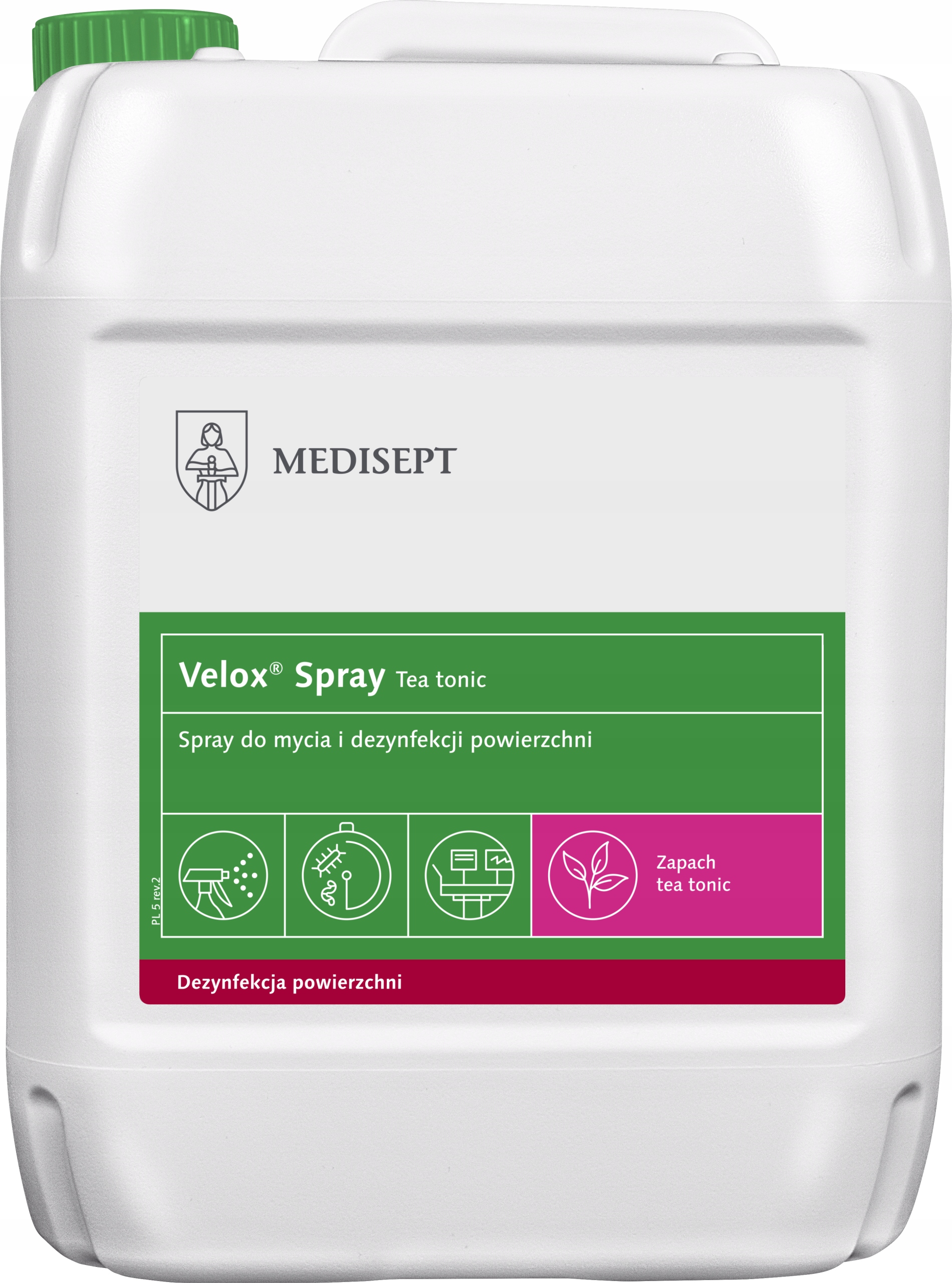 Preparat do dezynfekcji powierzchni Medisept Velox Spray Tea Tonic 5 l