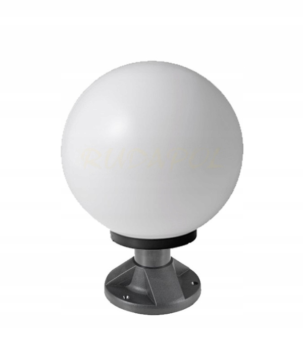 lampa ogrodowa Słupek h 20 gładki z kulą 30 klosz mleczny