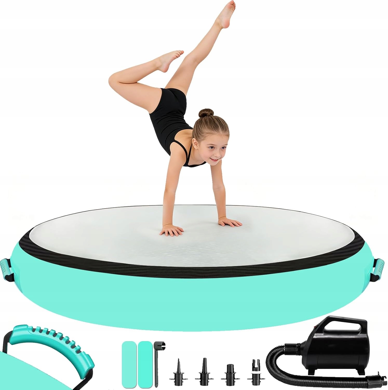 Airspot Air Track nafukovací gymnastická podložka s pumpou Kulatá 100x20 cm