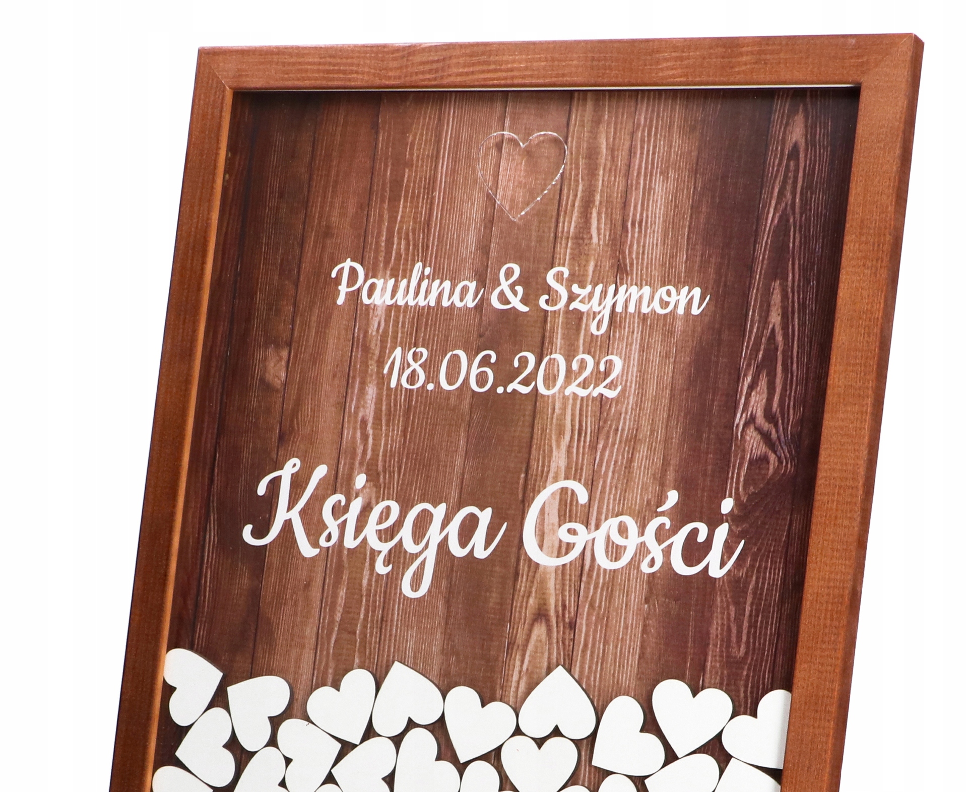KSIĘGA GOŚCI ŚLUB WESELE OBRAZ RAMKA SERCA KSG002 Płeć uniseks