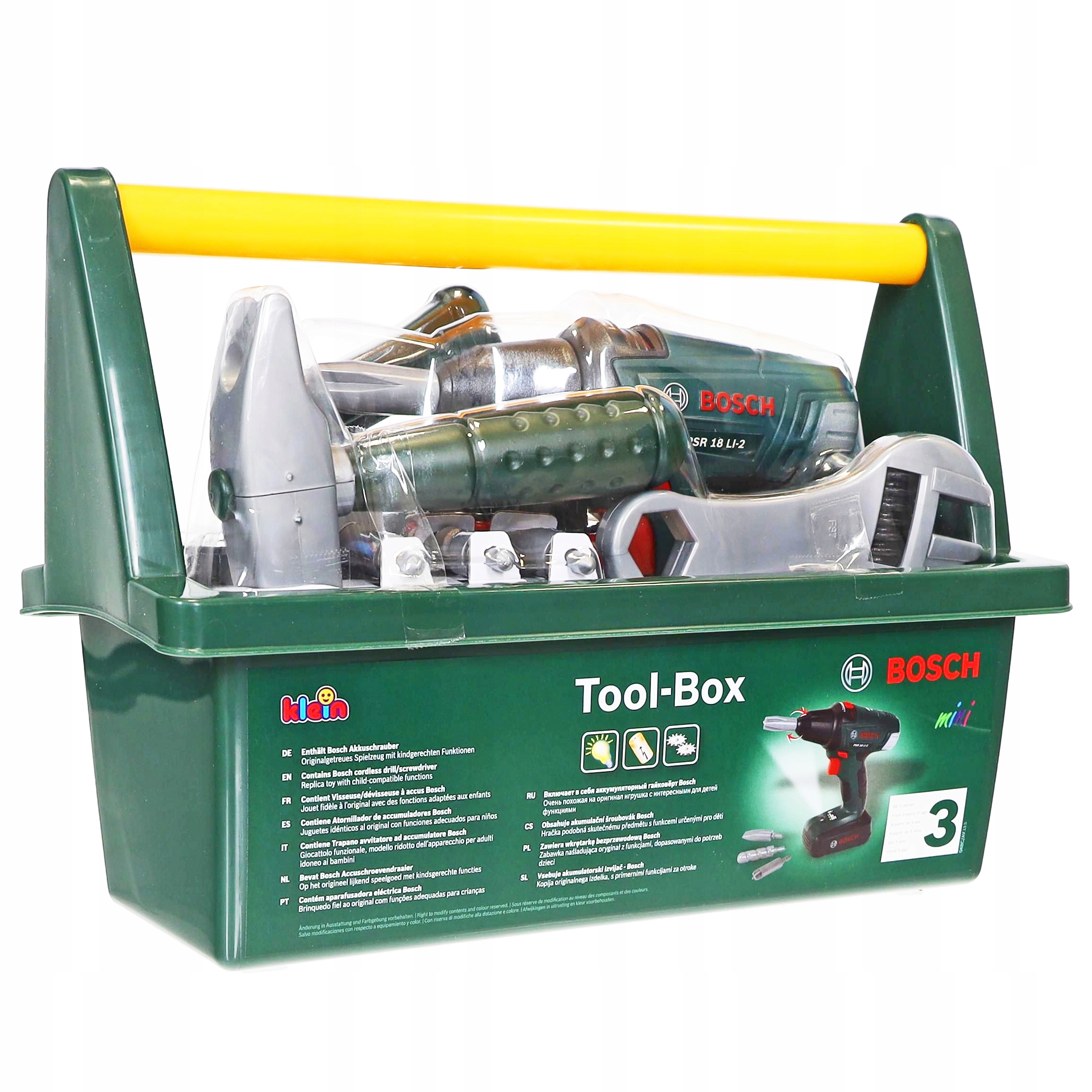SKRZYNKA NARZĘDZIOWA z wiertarką BOSCH KLEIN | ZABAWKA DLA DZIECI | PREZENT EAN (GTIN) 4009847085207