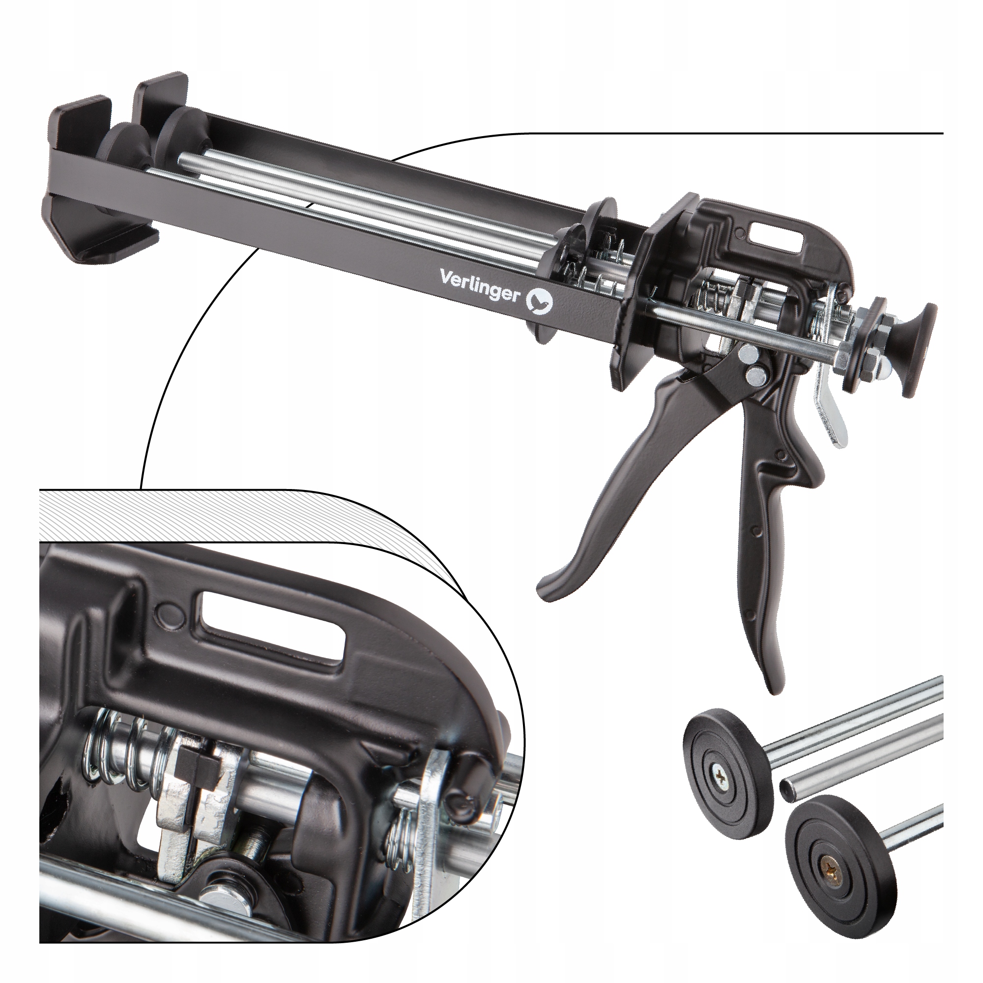 Vytlačovač pro chemickou kotvu, pistole pro husté hmoty 400 ml a 600 ml 1:1