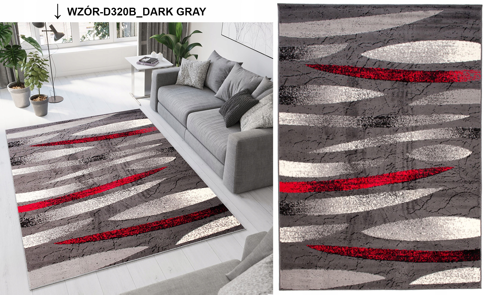 DYWAN 100% PP 200x300 DYWANY BCF KOLOR SZARY Rodzaj z krótkim włosiem