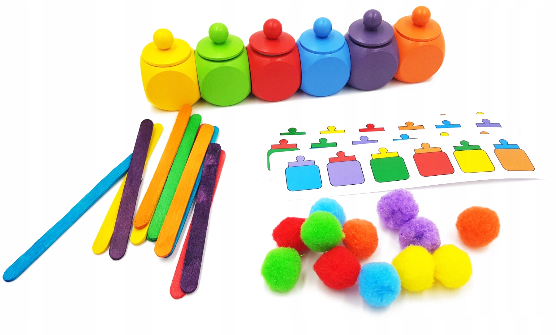 

Układanka lewopółkulowa Sorter kostki Montessori