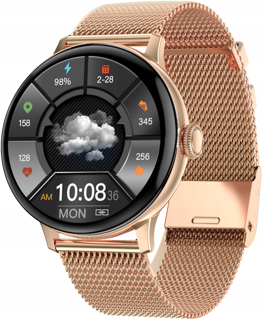 ORYGINALNA BRANSOLETA MESH ZŁOTA SMARTWATCH DT2 Kolor złoty