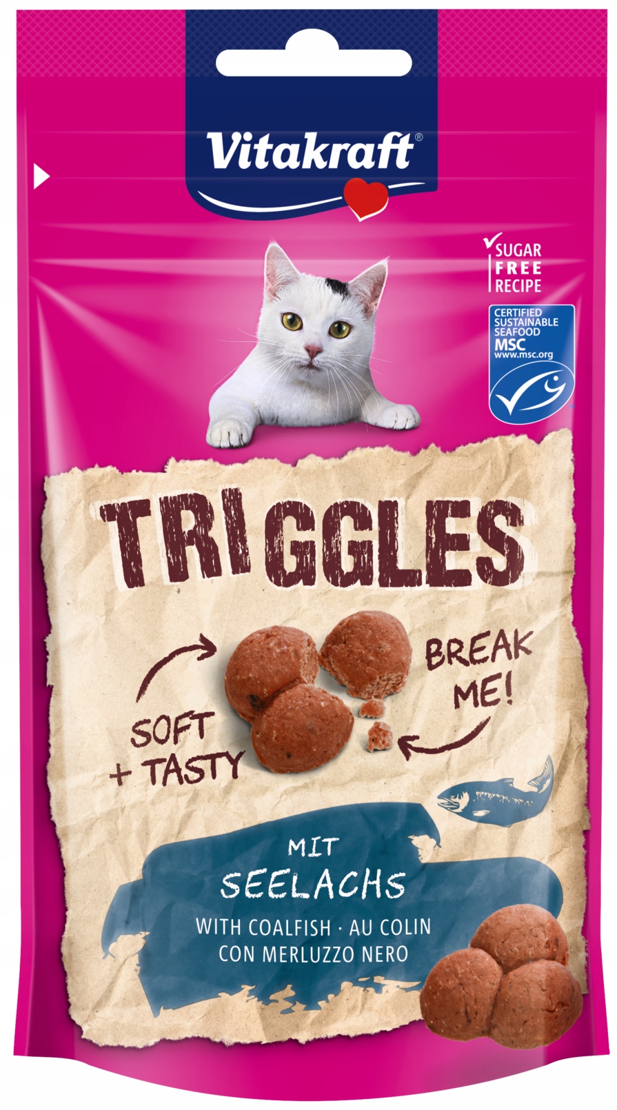 Vitakraft Triggles Lososová pamlsek pro kočky 40 g