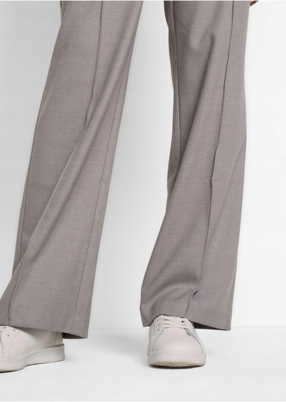 BONPRIX _VG C9W SPODNIE Z SZEROKĄ NOGAWKĄ _/ 42 Kolor szary