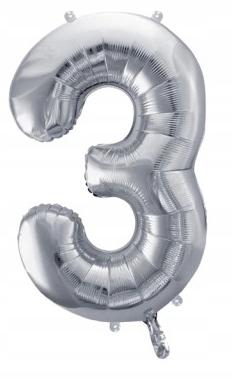 

Balon Foliowy cyfra srebrna "3" ,35 cm