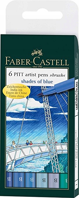 Faber-Castell Pitt Artist Pens Shades Of Blue 6col