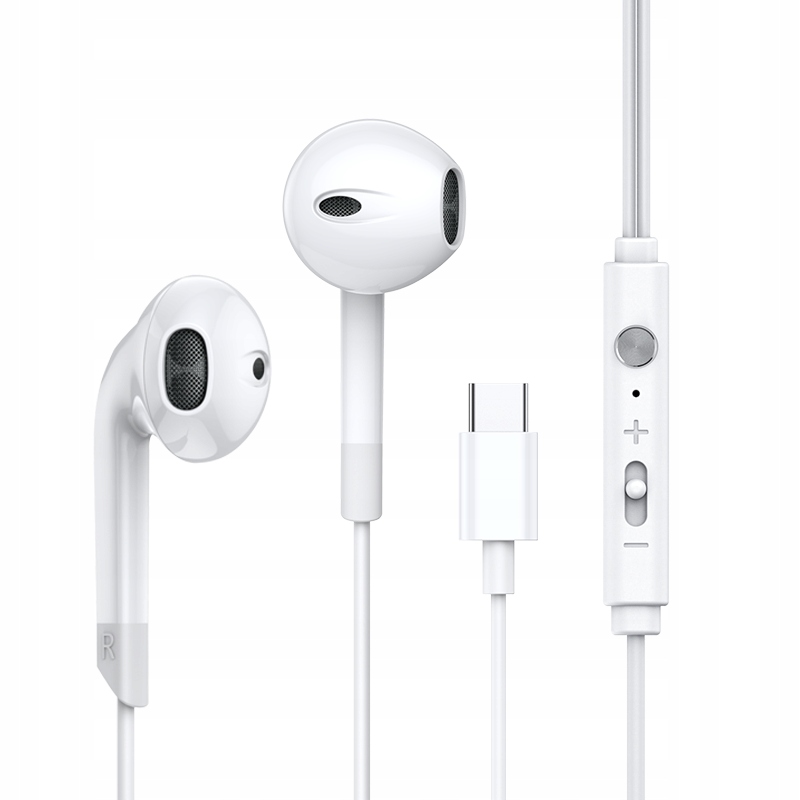 Słuchawki Douszne Usb-c Przewodowe Mikrofon Regulacja Głośności X-bass