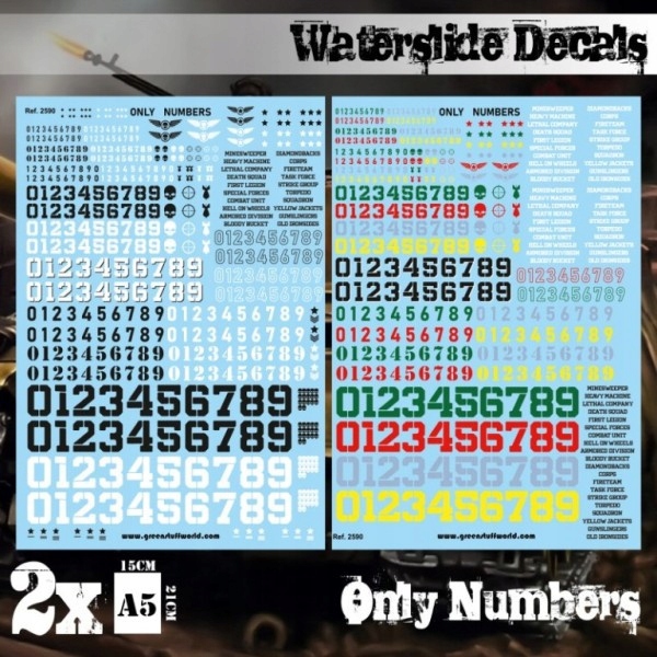 Waterslide Decals Only Numbers - kalkomanie