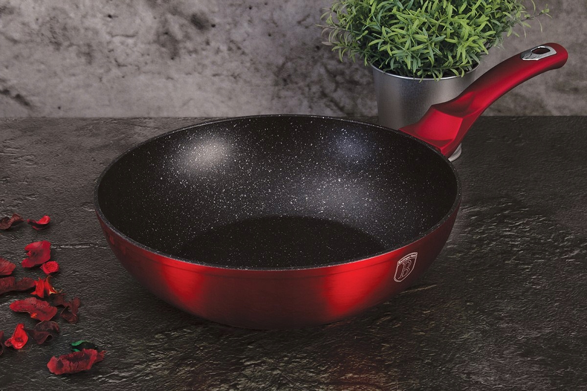 WOK GRANITOWY 28cm BERLINGER HAUS LINE BH-1267 BURGUNDY Typ powłoki non-stick (nieprzywierająca)