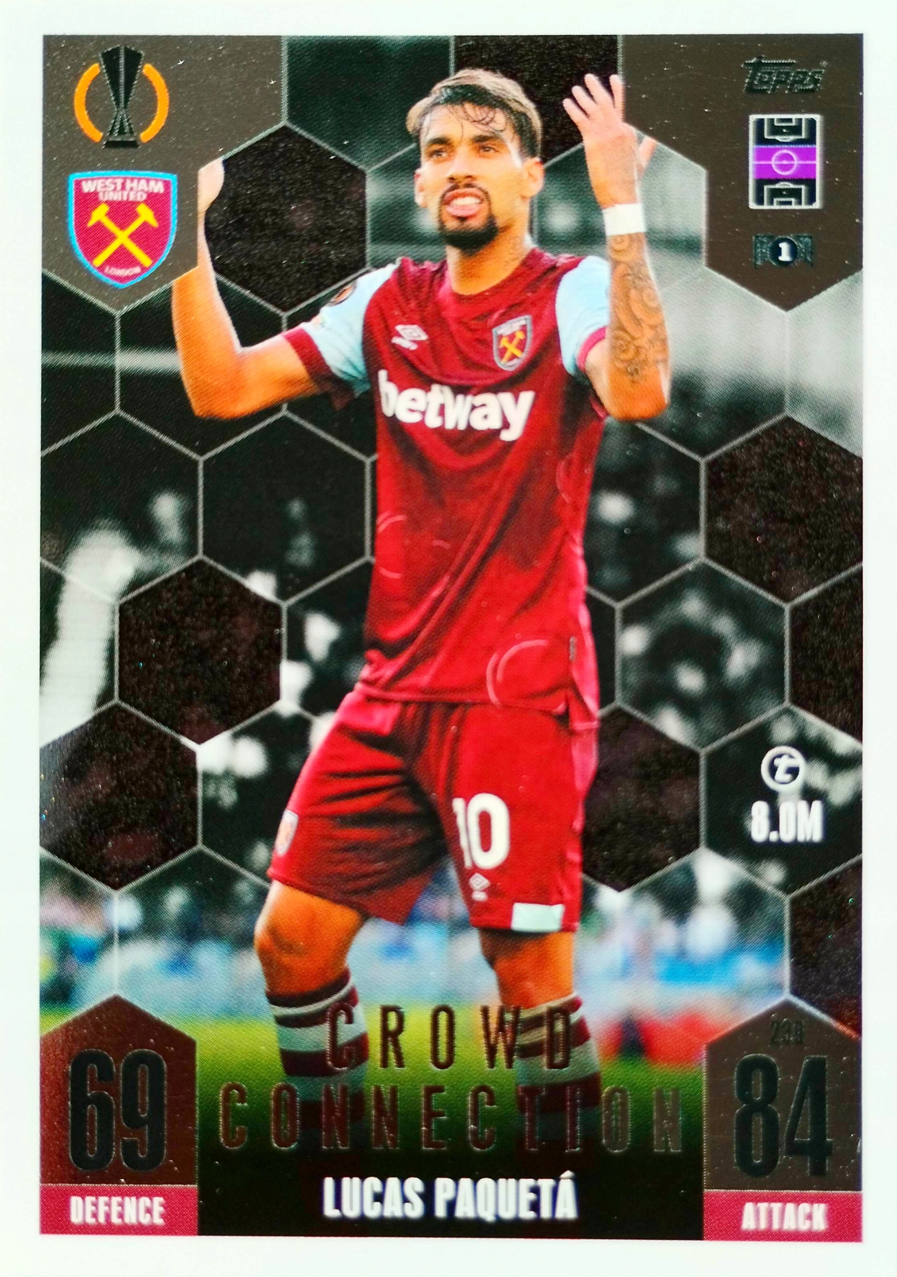 Topps Match Attax Extra 2023/2024 Crowd Connection 239 Lucas Paqueta
