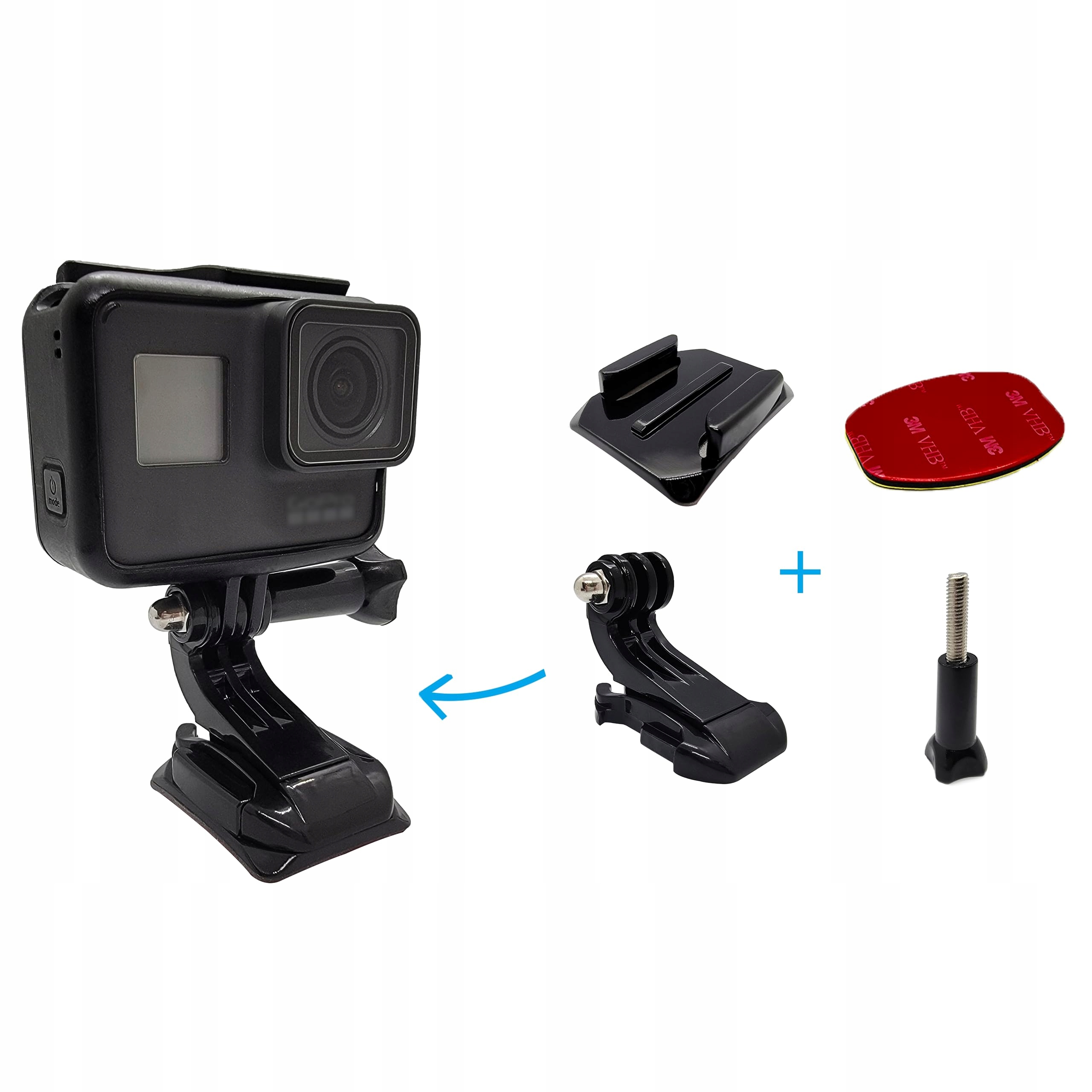 Mocowania Na Kask Płaskie Zakrzywione Do GoPro Hero Action Cam JINGXIN — miniatura 5
