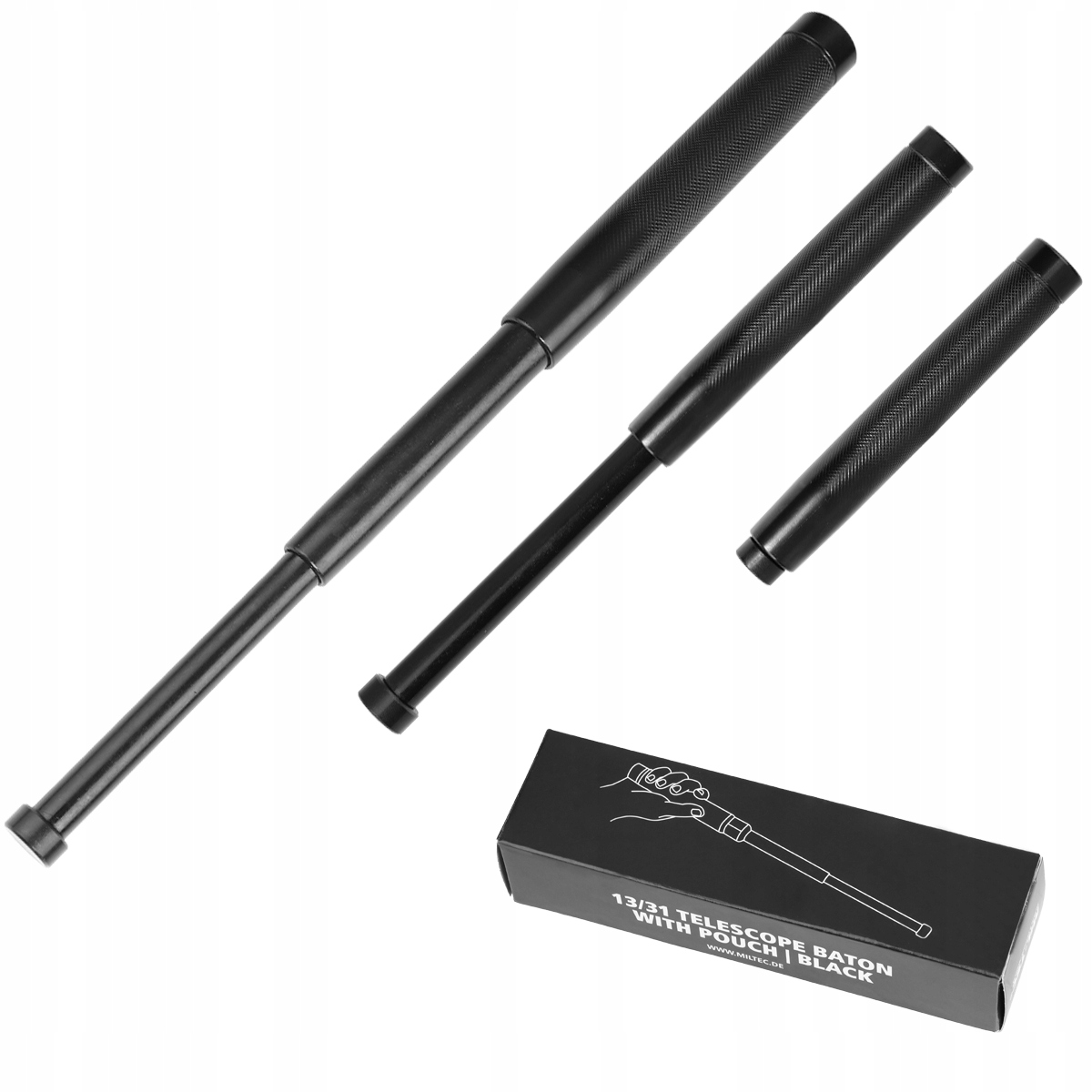 Pałka stalowa teleskopowa 32 cm 12" baton do samoobrony Mil-Tec rozkładana