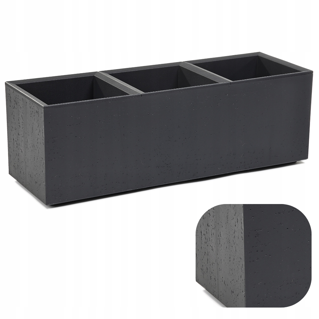 Doniczka na kółkach Karo Eco Recycled 90x30x30 Antracyt