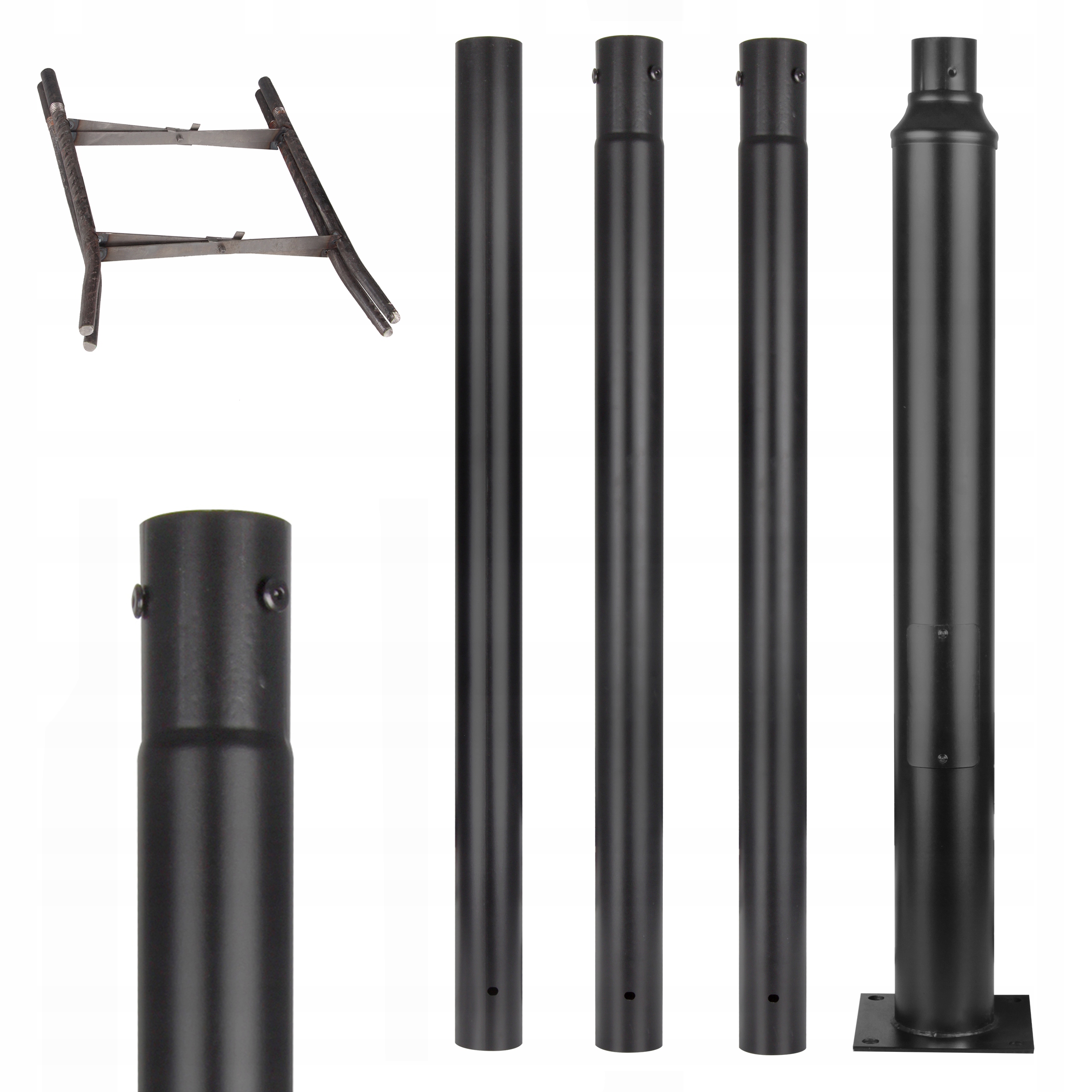 Silniční osvětlovací sloupek 4M Pouliční Lampa Revize Ø76 mm 20x20 cm