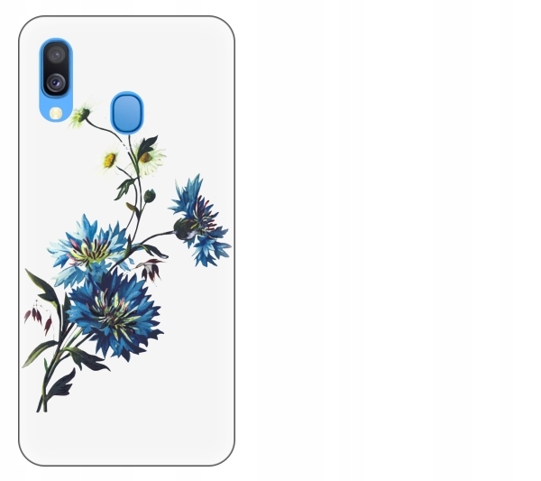 

Etui pokrowiec Samsung Galaxy A40 Kwiat niebieski
