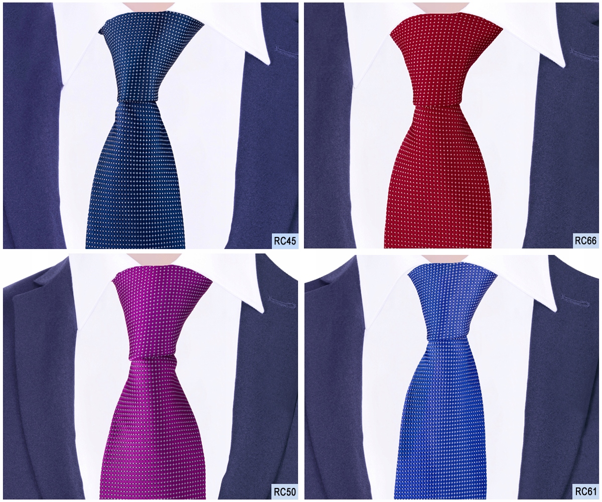 ŻAKARDOWY Krawat Męski Gładki Groszki Kropki Krata Kod producenta KZRCMX7