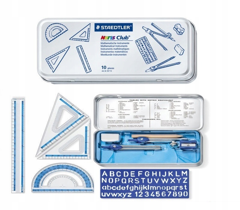 Szkolny zestaw geometryczny 10-cio elementowy STAEDTLER Płeć chłopcy dziewczynki