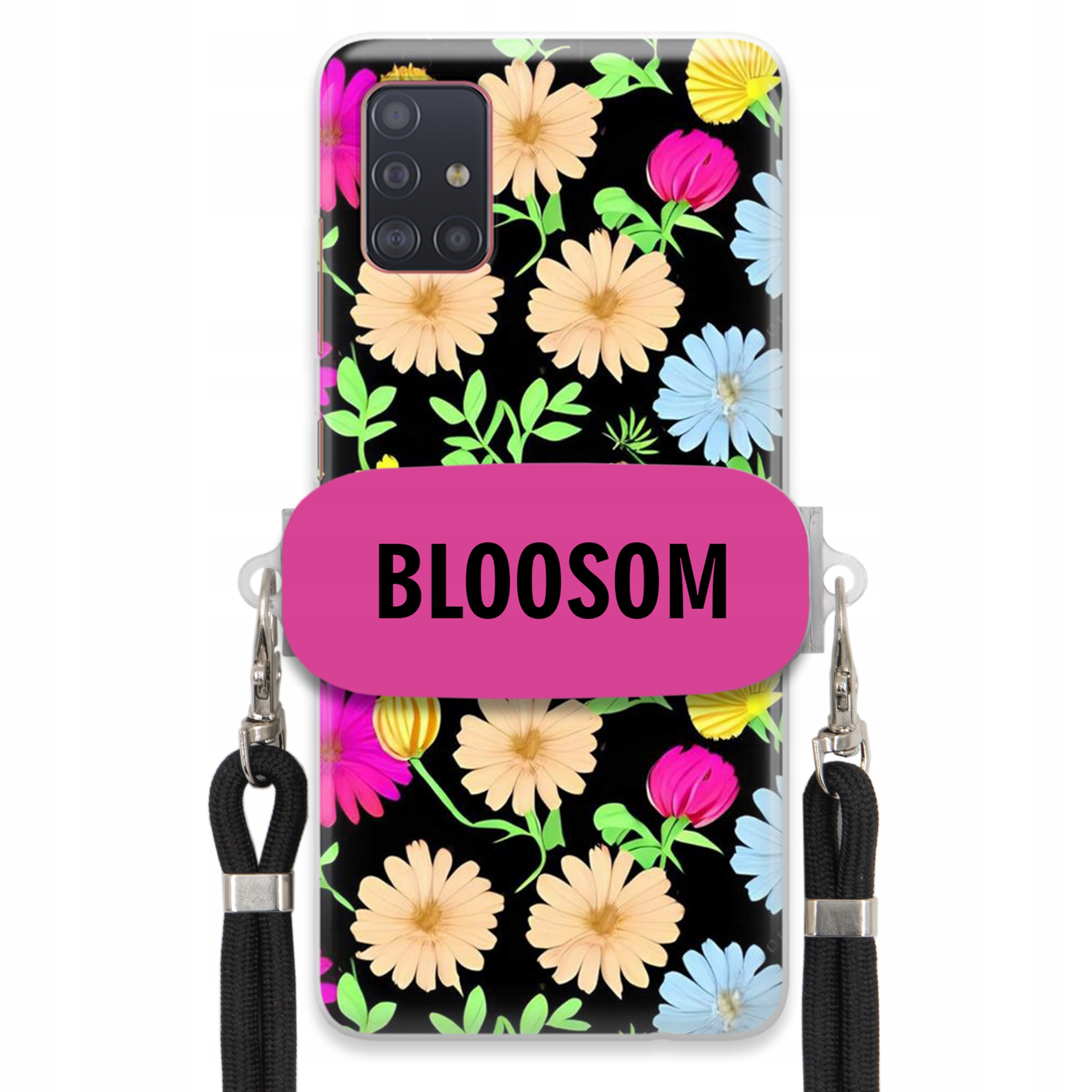 Puzdro Crossbody Držiak Pre Samsung A51 Puzdro Case Kvety Bloosom Flower
