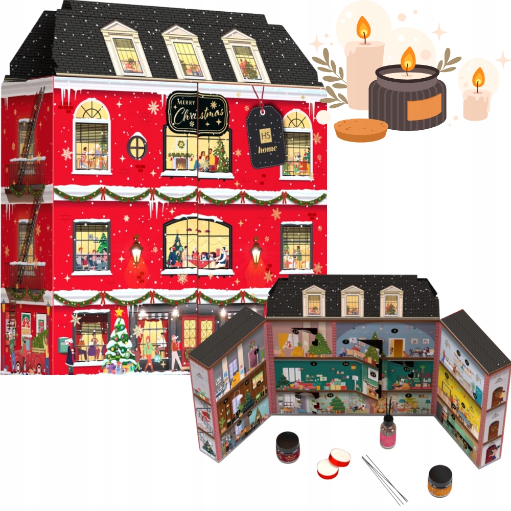 Adventní Kalendář Vonné Svíčky 24 Okének Hiskin Home Merry Christmas