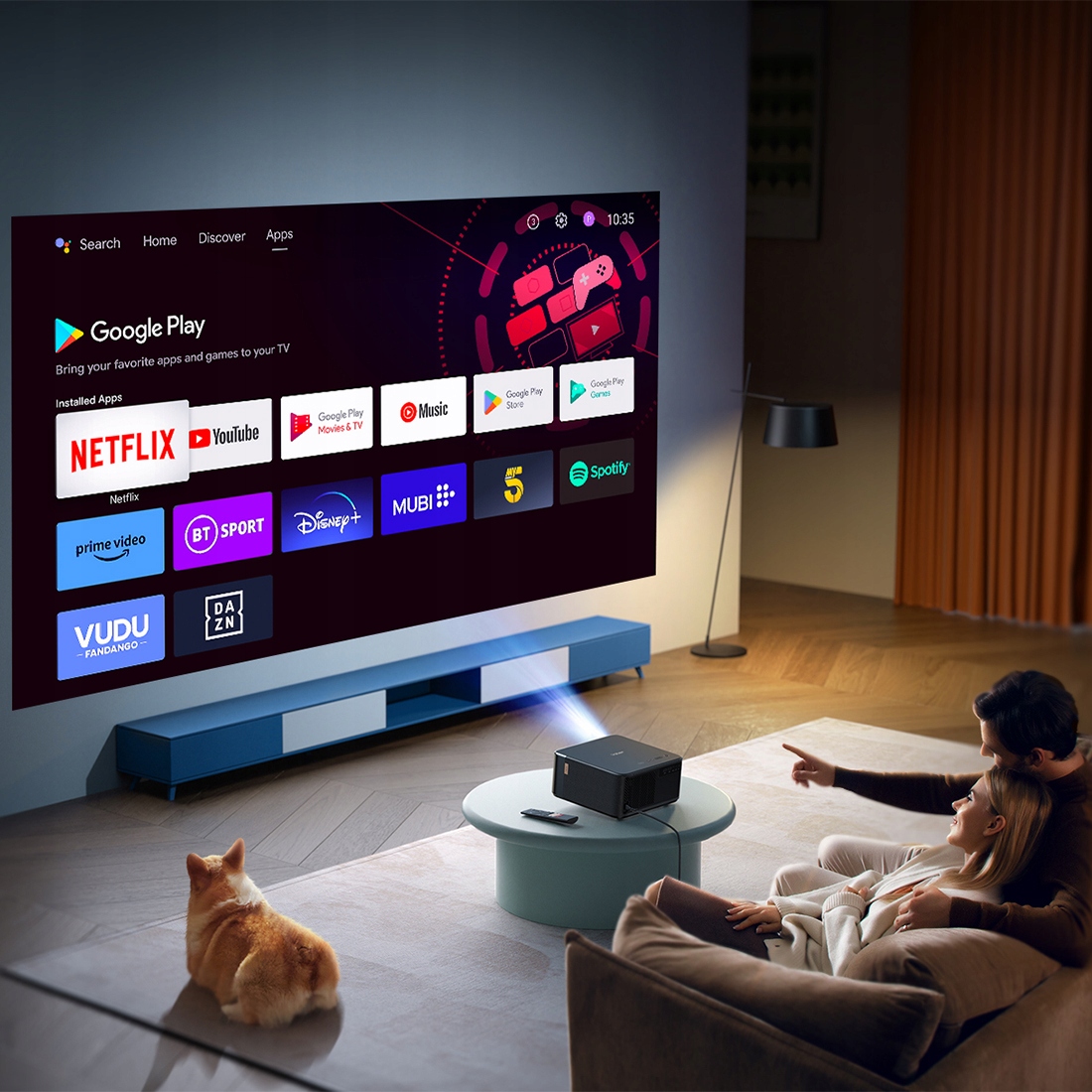 Projektor LCD WiFi6 Full HD NFC Smart TV Yaber K2s Zestaw Uchwyt Klawiatura Żywotność lampy w trybie normalnym 50000 h