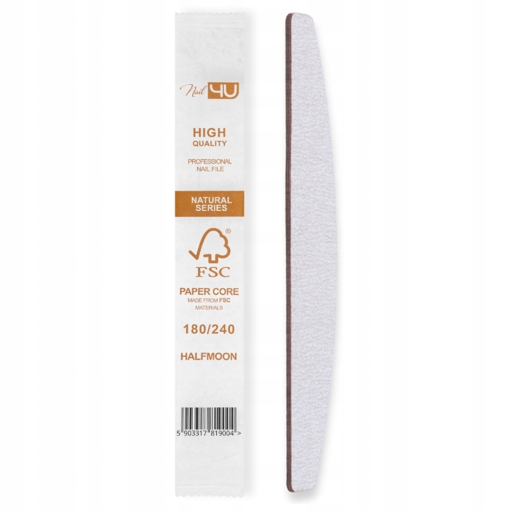 Ekologické pilníky NAIL4U 180/240 50 Ks Slim Loďka Fsc Přírodní Salon